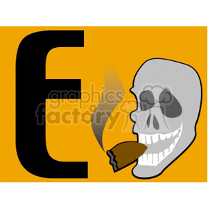   halloween holidays skull skulls skeleton skeleton cigar cigars Clip Art Holidays Halloween 