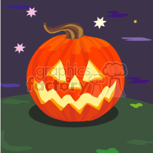 Jackolantern on halloween night clipart. Royalty-free image # 144552