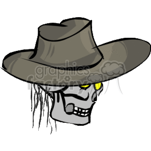   halloween holidays skull skulls skeleton skeleton  skull_cowboy.gif Clip Art Holidays Halloween 