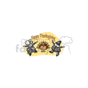 Happy Thanksgiving Pilgrims clipart. Royalty-free image # 145390