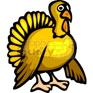 clipart - A Brown and Golden Turkey.