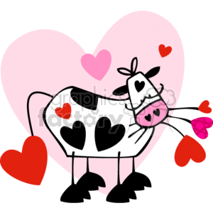   cartoon cow in love 
