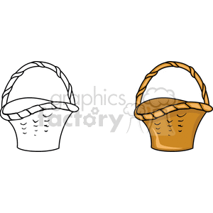   basket baskets lines  wicker white brown Clip Art Household 