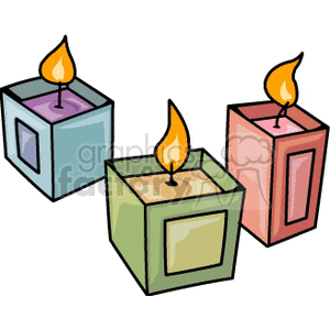 Three flaming candles