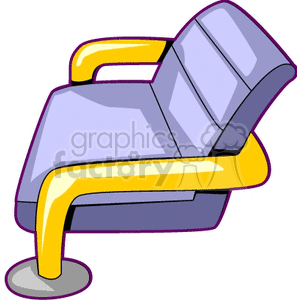 clipart - Silver bench with gold arms.