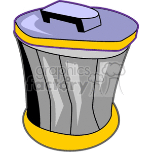   trash garbage can trashcan metal silver   BMM0196.gif Clip Art Household 