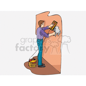repairing hole in wall clipart.