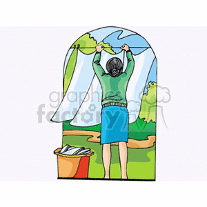 person doing laundry clipart.