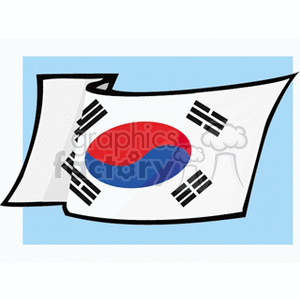 koreaian Flag blue background clipart. Commercial use image # 148677