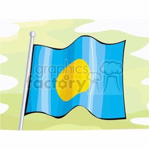 palau waving flag clipart. Commercial use image # 148735