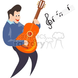   music instruments guitar guitars acoustic musician treble clef  Music006.gif Clip Art Music 