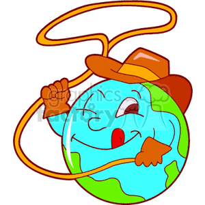 earth globe world globes western cowboy cowboys  earth800.gif Clip Art Nature  planet planets cartoon space roper roping
