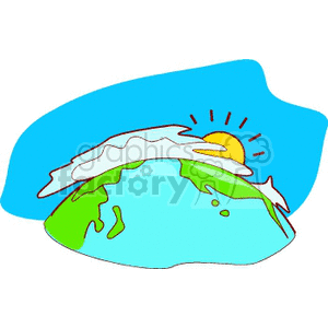 Sun shining over the planet earth clipart. Royalty-free image # 150846