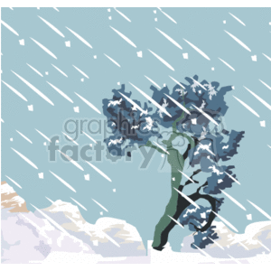 snowfall_wind_tree001 clipart. Commercial use image # 150986