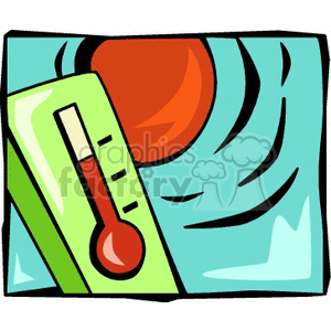 Summer heat rising the temperature clipart. Royalty-free image # 151040