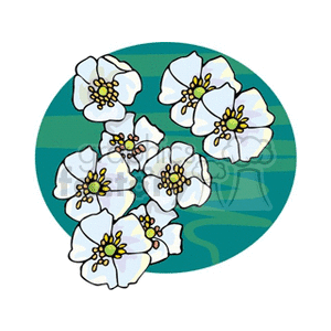 White flowers clipart. Commercial use image # 151312