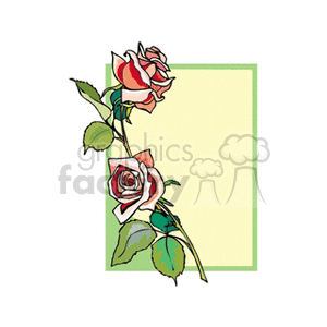Framing with two roses clipart. Commercial use image # 151587
