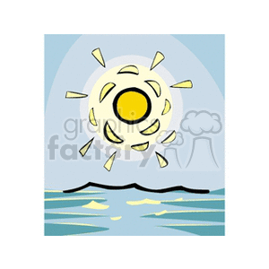 Sun setting over the ocean clipart. Royalty-free image # 152636