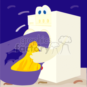 Funny washing machine with eyes clipart. Commercial use image # 153577