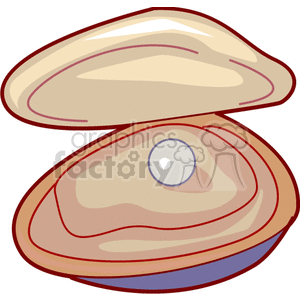 Clam with a pearl inside clipart. Royalty-free image # 153611