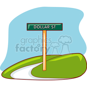 Dollar St. Street Sign clipart. Commercial use image # 153650