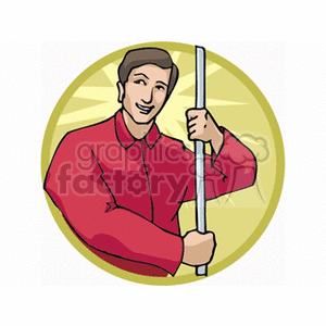 guy holding onto pole clipart. Royalty-free image # 153776