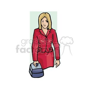   saleslady women lady girl girls business suits briefcase briefcases Clip Art People 