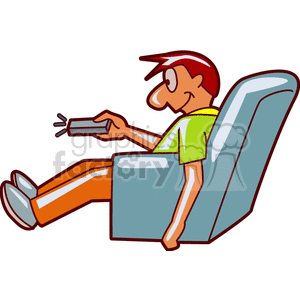   couch potato clicker radio control remote lazy relaxing relax rest watching tv watch man guy people  couch201.gif Clip Art People 