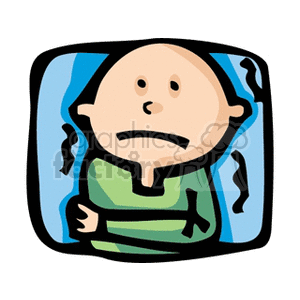 A chilly little cartoon boy clipart. Commercial use image # 154175