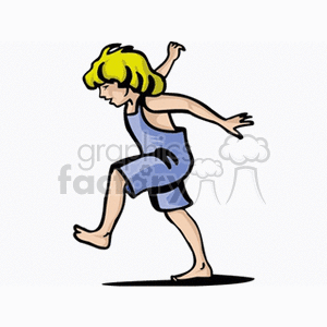 Girl marching down the street clipart. Royalty-free image # 154389