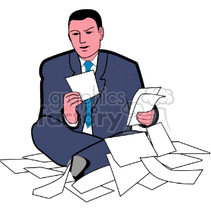 man guy tax taxes audit auditor government irs people suits receipts paper papers file files documents document  man-bussiness.gif Clip+Art People poverty bills debt accountant