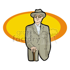 senior man in a suit clipart. Commercial use image # 154634