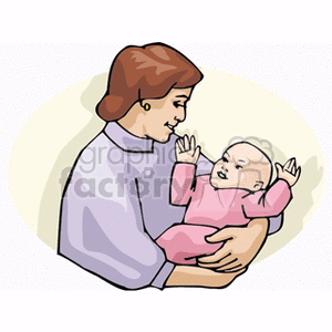A Happy Mother embracing a child clipart.