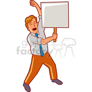 man protesting clipart. Commercial use image # 154783