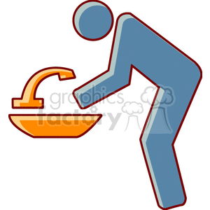 cartoon person washing their hands clipart. Royalty-free image # 155037