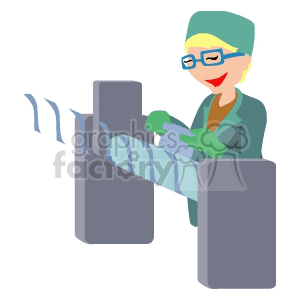 A Woman Doctor Working clipart.