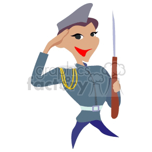 Man in Uniform holding a Bayonet clipart. Royalty-free image # 155489