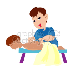 A Person getting a Massage clipart.