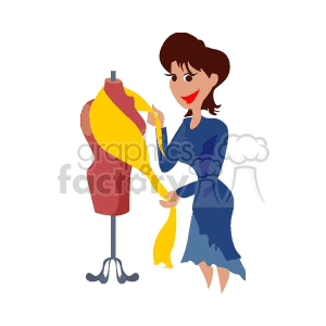 A Woman Seamstress Makeing Alterations to a Piece of Clothing clipart. Royalty-free image # 155517