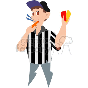  people working referee red card yellow wistle ref  Clip Art People 