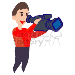 A Cameraman Filming Something clipart.