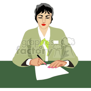 A Secretary Taking Some Notes clipart. Commercial use image # 155565