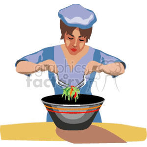 women making a salad