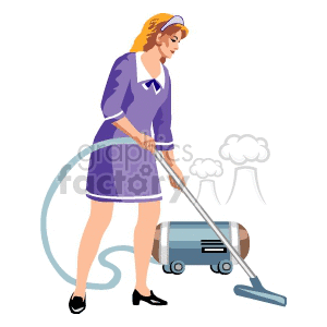 maid vacuuming animation. Royalty-free animation # 155623