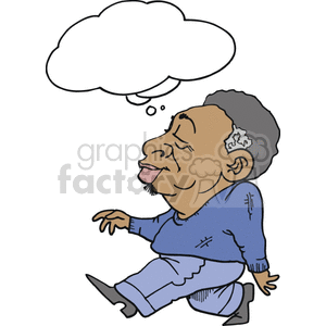 African American male thinking while he walks clipart. Commercial use image # 155690
