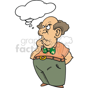 bubble thought thoughts people thinking comic comics funny characters man guy  Clip Art People wonder wondering ponder pondering ponderer green bow tie cartoon