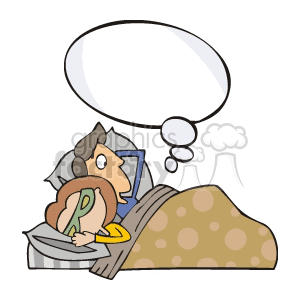 Couple sleeping in bed clipart. Royalty-free image # 155710
