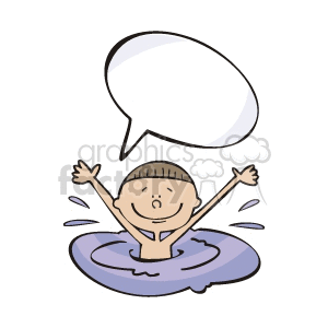 bubble thought thoughts people thinking comic comics funny characters swimming boy boys   Clip+Art People pond