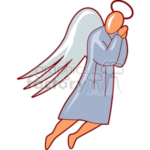 A Simple Angel With A Halo Puting its Hands Together clipart. Royalty-free image # 156239