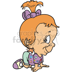 Baby Girl Watching as she Crawls clipart. Royalty-free image # 156405